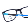Close Up View of Ducks Unlimited Labrador Mens Rectangle Designer Reading Glasses Navy Blue 54 mm