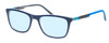 Profile View of Ducks Unlimited Labrador Designer Blue Light Blocking Eyeglasses in Navy Blue Mens Rectangle Full Rim Acetate 54 mm