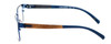 Side View of Ducks Unlimited Station Designer Progressive Lens Blue Light Blocking Eyeglasses in Cobalt Blue Mens Rectangle Full Rim Metal 55 mm