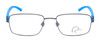 Front View of Ducks Unlimited Skybuster Mens Rectangle Full Designer Reading Glasses Blue 54mm