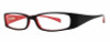 Calabria Viv 738 Black Red Designer Eyeglasses :: Custom Left & Right Lens