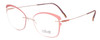 Profile View of Silhouette Dynamic Color Wave Designer Single Vision Prescription Rx Eyeglasses in Matte Pink Ladies Cateye Full Rim Acetate 53 mm