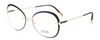 Profile View of Silhouette Dynamic Color Ladies Round Designer Reading Glasses Matte Black 55 mm