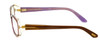 Side View of Tom Ford  Designer Reading Eye Glasses with Custom Cut Powered Lenses in Pink Brown Ladies Rectangle Full Rim Acetate 56 mm