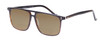 Profile View of Santini Mavaldi  Designer Polarized Reading Sunglasses with Custom Cut Powered Amber Brown Lenses in Brown Unisex Classic Full Rim Acetate 54 mm