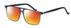 Profile View of Santini Mavaldi  Designer Polarized Sunglasses with Custom Cut Red Mirror Lenses in Crystal Grey Black Unisex Classic Full Rim Acetate 54 mm