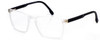 Profile View of Santini Mavaldi  Designer Bi-Focal Prescription Rx Eyeglasses in Matte Crystal Black Unisex Classic Full Rim Acetate 54 mm