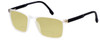 Profile View of Santini Mavaldi  Designer Polarized Reading Sunglasses with Custom Cut Powered Sun Flower Yellow Lenses in Matte Crystal Black Unisex Classic Full Rim Acetate 54 mm