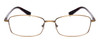 Front View of John Varvatos V150-GOL Designer Reading Eye Glasses with Custom Cut Powered Lenses in Antique Gold Unisex Rectangle Full Rim Metal 53 mm