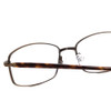 Close Up View of John Varvatos V150-GOL Designer Progressive Lens Prescription Rx Eyeglasses in Antique Gold Unisex Rectangle Full Rim Metal 56 mm