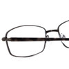 Close Up View of John Varvatos V150-GUN Designer Bi-Focal Prescription Rx Eyeglasses in Antique Gun Metal Unisex Rectangle Full Rim Metal 56 mm