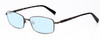 Profile View of John Varvatos V150-GUN Designer Blue Light Blocking Eyeglasses in Antique Gun Metal Unisex Rectangle Full Rim Metal 56 mm