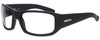 Profile View of Smith Optics BAUHAUS Designer Blue Light Blocking Eyeglasses in Matte Black Mens Classic Full Rim Acetate 59 mm