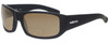 Profile View of Smith Optics BAUHAUS Designer Polarized Reading Sunglasses with Custom Cut Powered Amber Brown Lenses in Matte Black Mens Classic Full Rim Acetate 59 mm