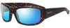 Profile View of Smith Optics BAUHAUS Designer Polarized Sunglasses with Custom Cut Blue Mirror Lenses in Matte Tortoise Havana Mens Classic Full Rim Acetate 59 mm
