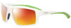 Profile View of Smith Optics HOOKSHOT Designer Polarized Sunglasses with Custom Cut Red Mirror Lenses in Matte White Mens Classic Full Rim Acetate 62 mm