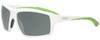 Profile View of Smith Optics HOOKSHOT Designer Polarized Sunglasses with Custom Cut Smoke Grey Lenses in Matte White Mens Classic Full Rim Acetate 62 mm
