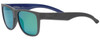 Profile View of Smith Optic LOWDOWN 2 Unisex Square Sunglasses Matte Grey Blue/Green Mirror 55mm