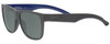 Profile View of Smith Optics LOWDOWN 2 Designer Polarized Sunglasses with Custom Cut Smoke Grey Lenses in Matte Grey Blue Unisex Square Full Rim Acetate 55 mm