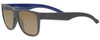 Profile View of Smith Optics LOWDOWN 2 Designer Polarized Sunglasses with Custom Cut Amber Brown Lenses in Matte Grey Blue Unisex Square Full Rim Acetate 55 mm