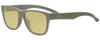 Profile View of Smith Optics LOWDOWN SLIM 2 Designer Polarized Reading Sunglasses with Custom Cut Powered Sun Flower Yellow Lenses in Matte Grey Green Unisex Square Full Rim Acetate 55 mm