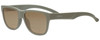 Profile View of Smith Optics LOWDOWN SLIM 2 Designer Polarized Reading Sunglasses with Custom Cut Powered Amber Brown Lenses in Matte Grey Green Unisex Square Full Rim Acetate 55 mm
