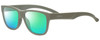 Profile View of Smith Optics LOWDOWN SLIM 2 Designer Polarized Reading Sunglasses with Custom Cut Powered Green Mirror Lenses in Matte Grey Green Unisex Square Full Rim Acetate 55 mm