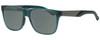 Profile View of Smith Optics LOWDOWN STEEL Designer Polarized Reading Sunglasses with Custom Cut Powered Smoke Grey Lenses in Matte Green Unisex Cateye Full Rim Acetate 56 mm