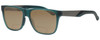 Profile View of Smith Optics LOWDOWN STEEL Designer Polarized Reading Sunglasses with Custom Cut Powered Amber Brown Lenses in Matte Green Unisex Cateye Full Rim Acetate 56 mm