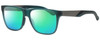 Profile View of Smith Optics LOWDOWN STEEL Designer Polarized Reading Sunglasses with Custom Cut Powered Green Mirror Lenses in Matte Green Unisex Cateye Full Rim Acetate 56 mm