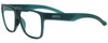 Profile View of Smith Optics LOWDOWN XL 2 Designer Reading Eye Glasses in Matte Green Unisex Square Full Rim Acetate 60 mm