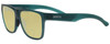 Profile View of Smith Optics LOWDOWN XL 2 Designer Polarized Reading Sunglasses with Custom Cut Powered Sun Flower Yellow Lenses in Matte Green Unisex Square Full Rim Acetate 60 mm