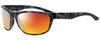 Profile View of Smith Optics REDDING Designer Polarized Sunglasses with Custom Cut Red Mirror Lenses in Matte Ash Grey Tortoise Havana Unisex Classic Full Rim Acetate 52 mm