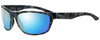Profile View of Smith Optics REDDING Designer Polarized Sunglasses with Custom Cut Blue Mirror Lenses in Matte Ash Grey Tortoise Havana Unisex Classic Full Rim Acetate 52 mm