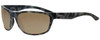 Profile View of Smith Optics REDDING Designer Polarized Sunglasses with Custom Cut Amber Brown Lenses in Matte Ash Grey Tortoise Havana Unisex Classic Full Rim Acetate 52 mm