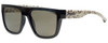 Profile View of Smith COMEBACK Sunglasses Black White Canvas Splatter/Polarized Grey Green 58 mm