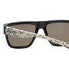 Close Up View of Smith COMEBACK Sunglasses Black White Canvas Splatter/Polarized Grey Green 58 mm