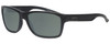 Profile View of Smith Optics WOLCOTT Designer Polarized Sunglasses with Custom Cut Smoke Grey Lenses in Matte Black Unisex Square Full Rim Acetate 58 mm
