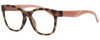 Profile View of Smith Optics CAPER Designer Reading Eye Glasses in Matte Honey Tortoise Havana Ladies Cateye Full Rim Acetate 53 mm