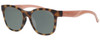 Profile View of Smith Optics CAPER Designer Polarized Sunglasses with Custom Cut Smoke Grey Lenses in Matte Honey Tortoise Havana Ladies Cateye Full Rim Acetate 53 mm
