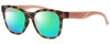 Profile View of Smith Optics CAPER Designer Polarized Reading Sunglasses with Custom Cut Powered Green Mirror Lenses in Matte Honey Tortoise Havana Ladies Cateye Full Rim Acetate 53 mm