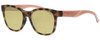 Profile View of Smith Optics CAPER Designer Polarized Reading Sunglasses with Custom Cut Powered Sun Flower Yellow Lenses in Matte Honey Tortoise Havana Ladies Cateye Full Rim Acetate 53 mm