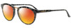 Profile View of Smith Optics QUESTA Designer Polarized Sunglasses with Custom Cut Red Mirror Lenses in Havana Green Tortoise Ladies Cateye Full Rim Acetate 50 mm