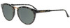 Profile View of Smith Optics QUESTA Designer Polarized Sunglasses with Custom Cut Smoke Grey Lenses in Havana Green Tortoise Ladies Cateye Full Rim Acetate 50 mm