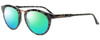 Profile View of Smith Optics QUESTA Designer Polarized Reading Sunglasses with Custom Cut Powered Green Mirror Lenses in Havana Green Tortoise Ladies Cateye Full Rim Acetate 50 mm
