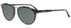 Profile View of Smith Optics QUESTA Designer Polarized Reading Sunglasses with Custom Cut Powered Smoke Grey Lenses in Havana Green Tortoise Ladies Cateye Full Rim Acetate 50 mm