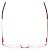 Top View of Vera Bradley Deirdre Designer Single Vision Prescription Rx Eyeglasses in Stitched Flowers Red Ladies Cateye Semi-Rimless Metal 55 mm