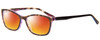 Profile View of Vera Bradley Larissa Designer Polarized Sunglasses with Custom Cut Red Mirror Lenses in Rosewood Purple Tortoise Havana Ladies Classic Full Rim Acetate 54 mm
