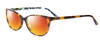 Profile View of Vera Bradley Liliana Designer Polarized Sunglasses with Custom Cut Red Mirror Lenses in Katalina Blues Tortoise Havana Honey Ladies Cateye Full Rim Acetate 54 mm