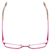 Top View of Vera Bradley Lucy Designer Reading Eye Glasses with Custom Cut Powered Lenses in Pop Art Pink Purple Ladies Cateye Full Rim Metal 54 mm